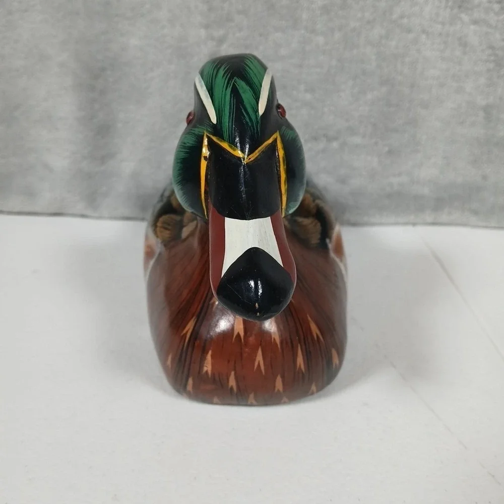 Vintage Wood Duck Decoy Set Multi Color Folk Art Decor Hand Painted